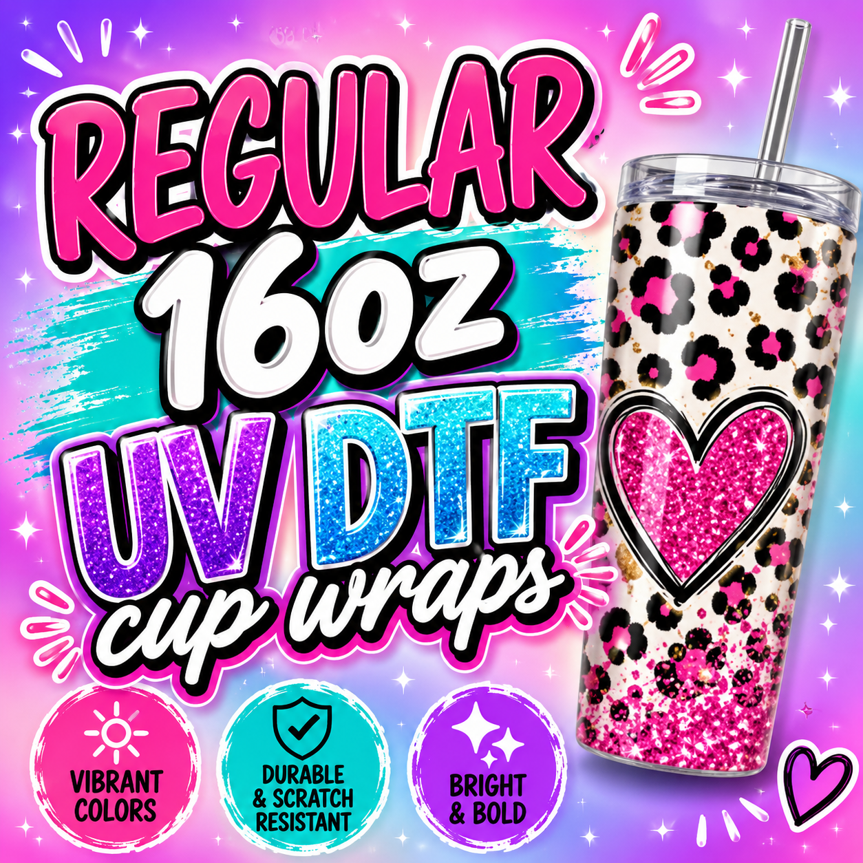 16oz uv dtf cup wraps