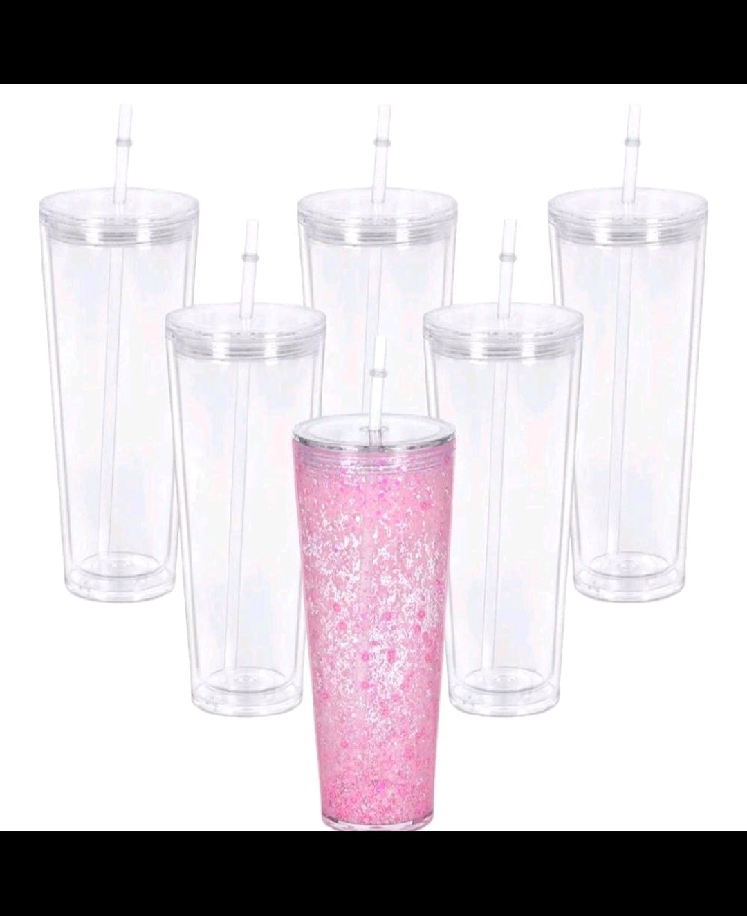 24oz acrylic snowglobe tumbler