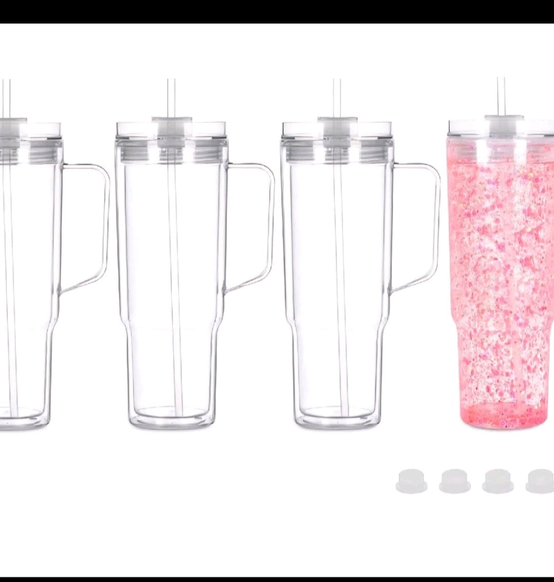 1 customizable 40oz snowglobe tumbler with handle
