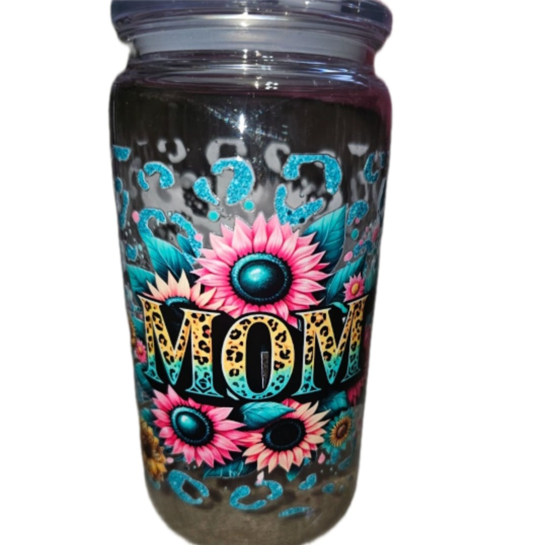 16oz double wall clear acrylic tumbler with wraps on them. non snowglobe. Mom 1