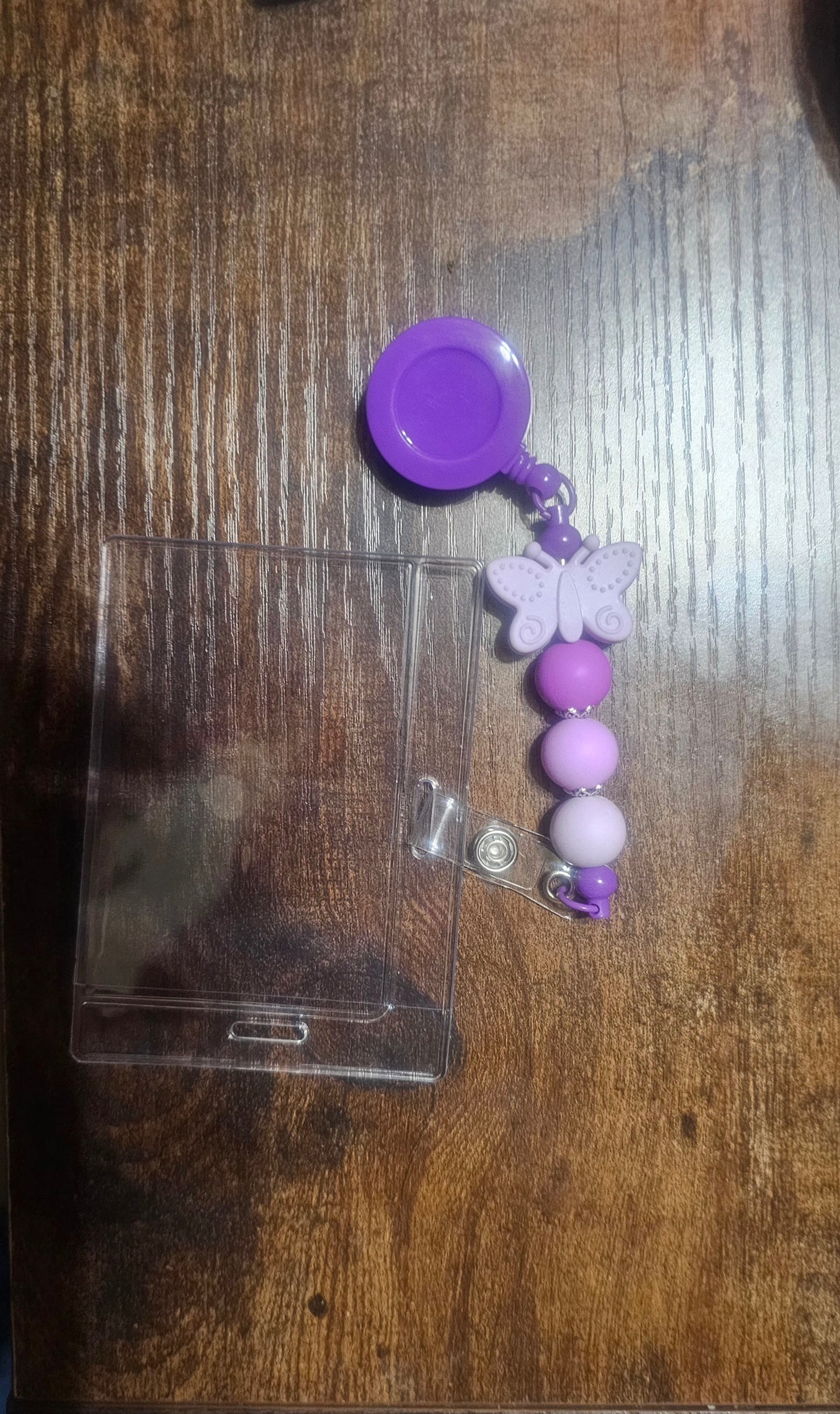 Customized plain colored Beaded Badge Reel