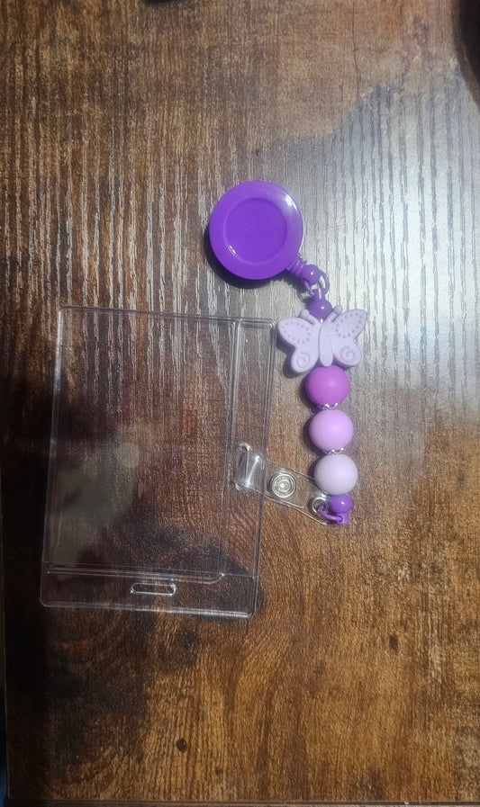 Customized plain colored Beaded Badge Reel