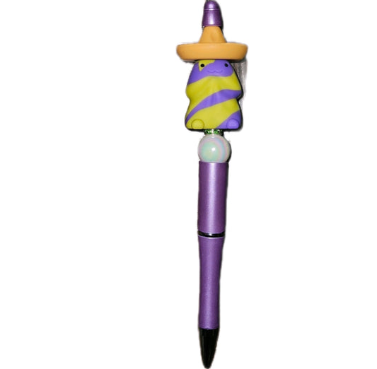 Customized Richard Beaded Pens with Colorful Bead Design, Unique Bead Embellishment, Includes Sombrero Hat or extra focal