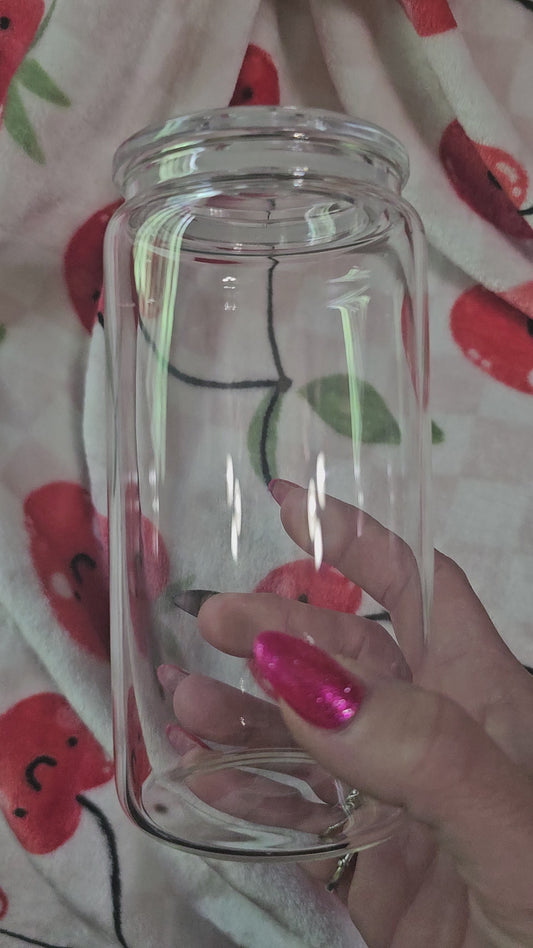 Glass 16oz non snowglobe cup.