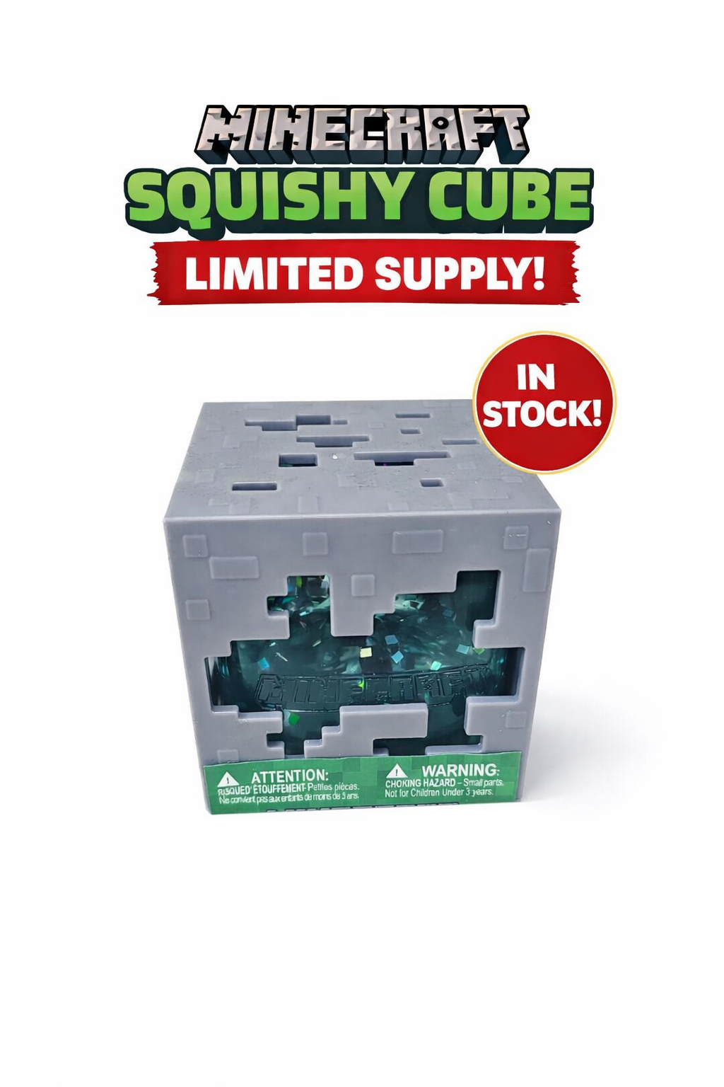 Viral Minecraft jelly cube squishy ( random color)