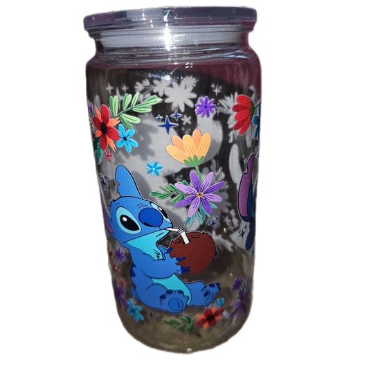 16oz double wall clear acrylic tumbler with wraps on them. non snowglobe. Stitch 3