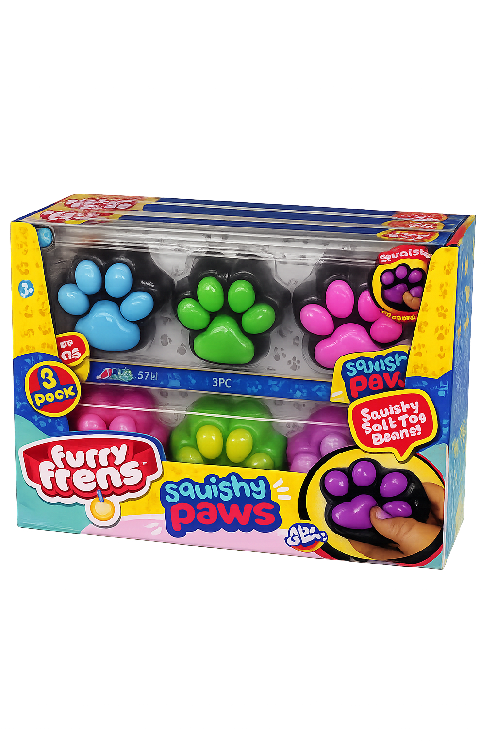 Viral 3pack paw print squishy ( colors are random)