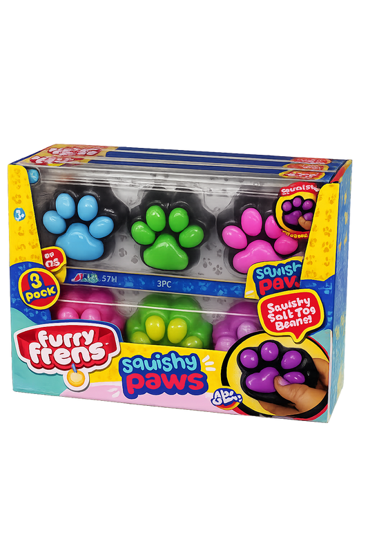 Viral 3pack paw print squishy ( colors are random)