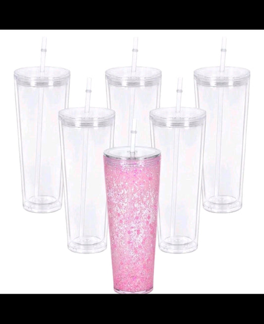 24oz acrylic snowglobe tumbler