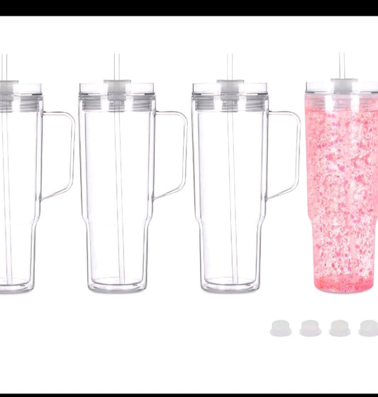 1 customizable 40oz snowglobe tumbler with handle