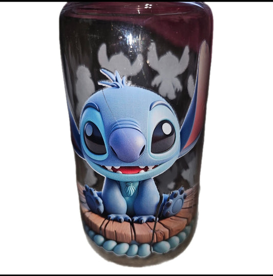 16oz double wall clear acrylic tumbler with wraps on them. non snowglobe. Stich 1 🚨 small defects on face he is discounted due to it🚨