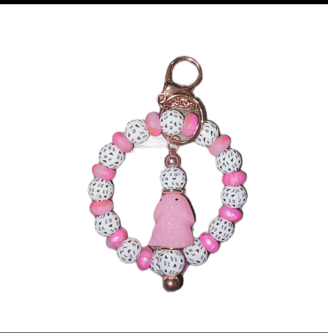 Customized Wristlet with Dangle keychain in middle ( picture is an example)