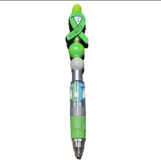Multi Color customizable beaded Pen. Different color pen grips! * LIMITED SUPPLY ONLY*